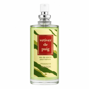Vetiver de Puig eau de toilette pour homme tester en foto de producto sobre fondo blanco
