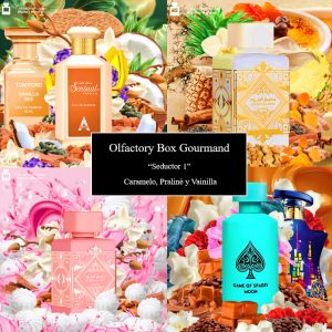 Olfactory Box “Gourmand Seductor 1” – Caramelo, Praliné y Vainillas